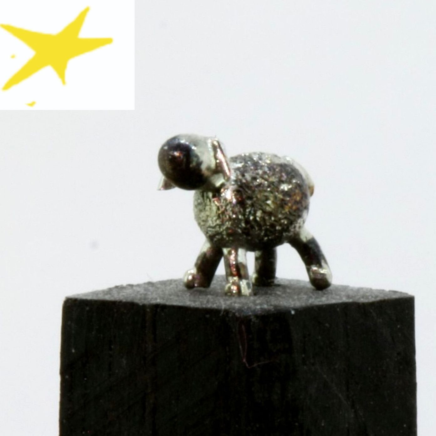 Schaf Krippenfigur Weihnachten Schaf aus der Weihnachtskrippe
in Silber Handarbeit