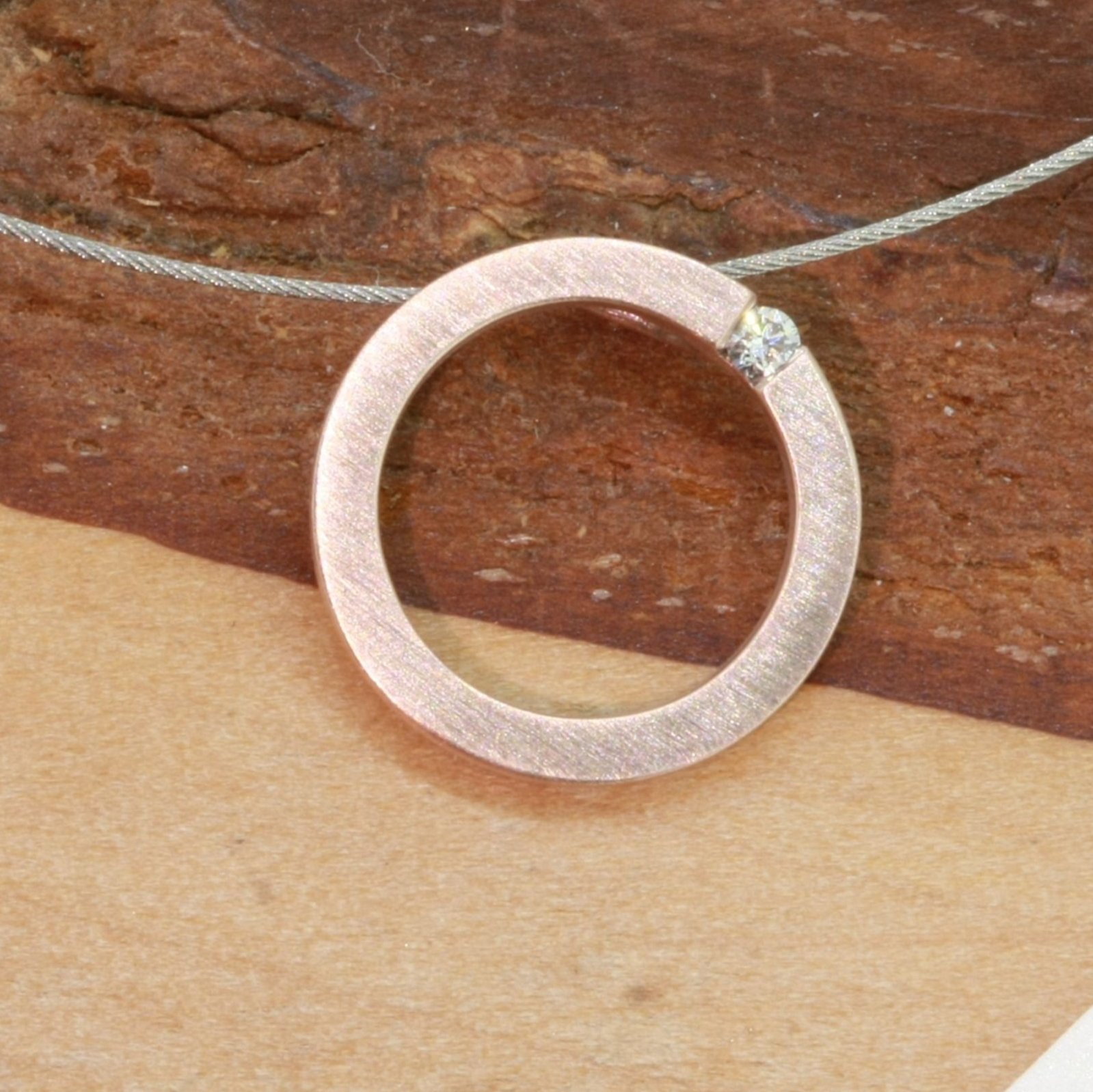 Anhänger Brillant Rotgold Anhänger Rotgold Brillant in Handarbeit wurlitzer schmuck