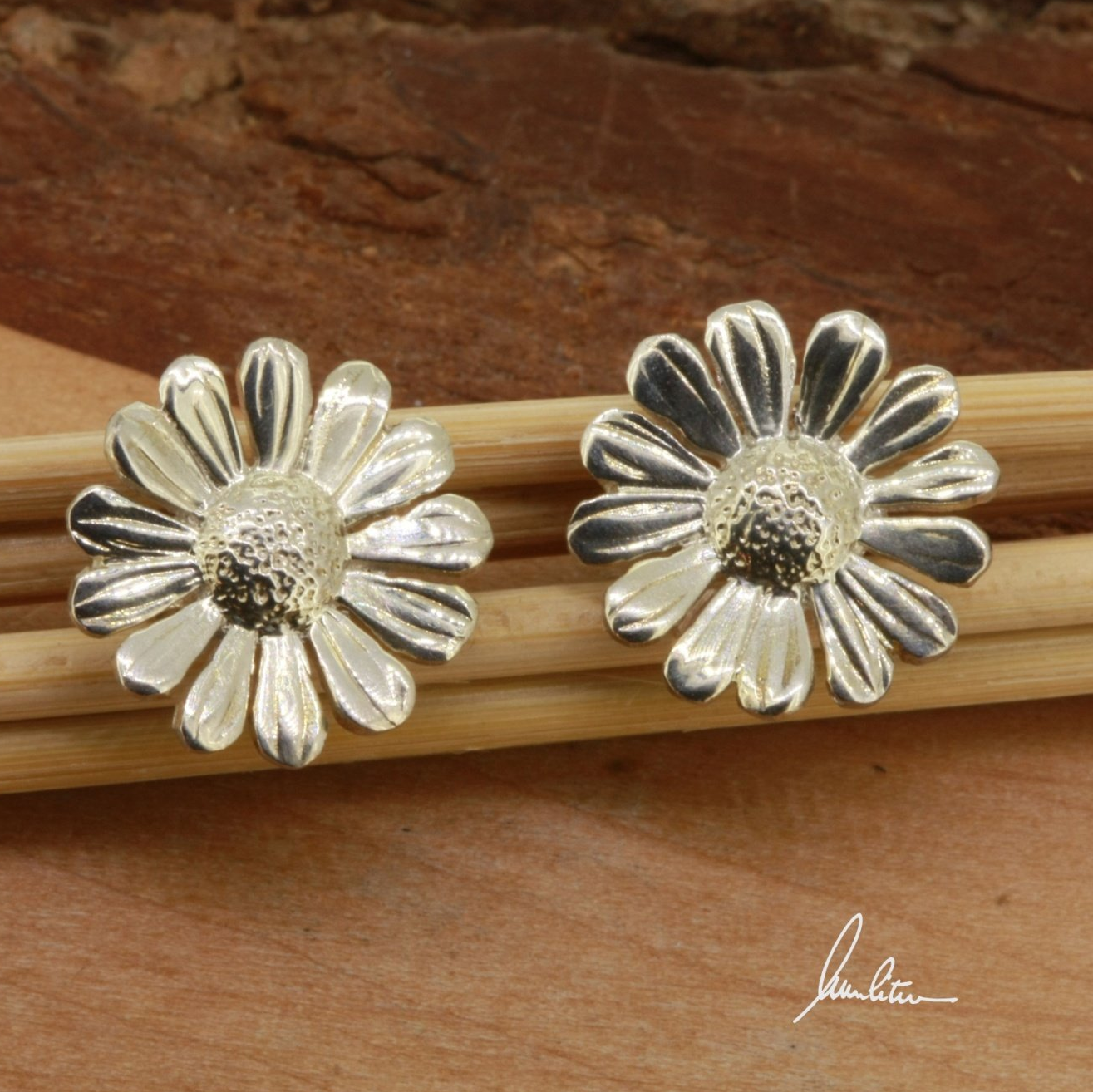Blüten Ohrringe Silber Handarbeit wurlitzer schmuck