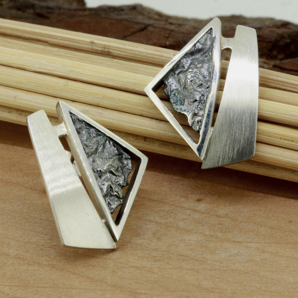 Ohrstecker Silber struktur Ohrstecker Silber Struktur in Handarbeit hergestellt wurlitzer schmuck