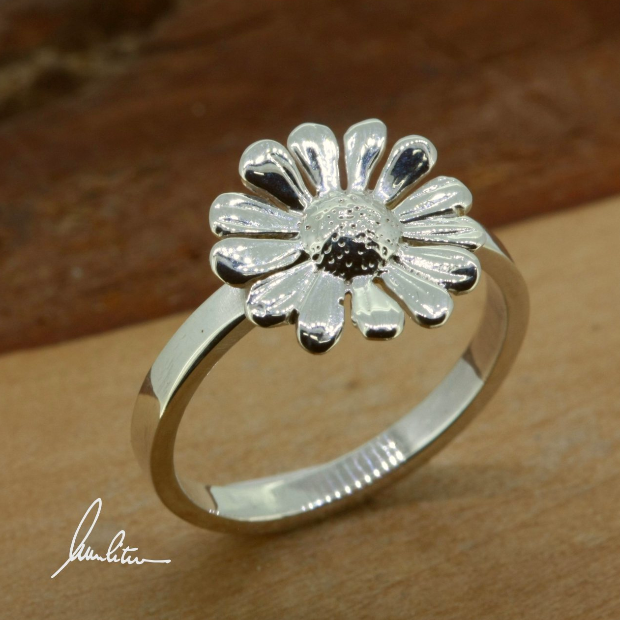 Ring Silber Handarbeit Ring Gänseblümchen Silber Handarbeit