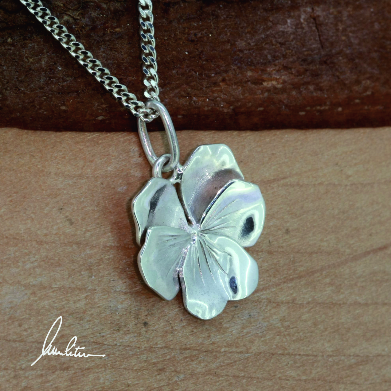 Anhänger Stiefmütterchen Silber Stiefmütterchen Anhänger Silber Handarbeit wurlitzer schmuck