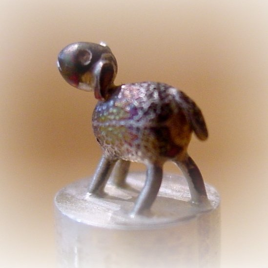 Krippenfigur Schaf in Silber Handarbeit wurlitzer schmuck