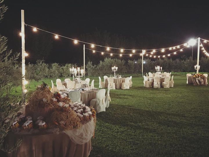 Illuminazione con lampadine vintage per matrimonio