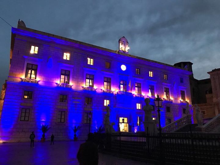 illuminazione led Palazzo delle Aquile : Palermo