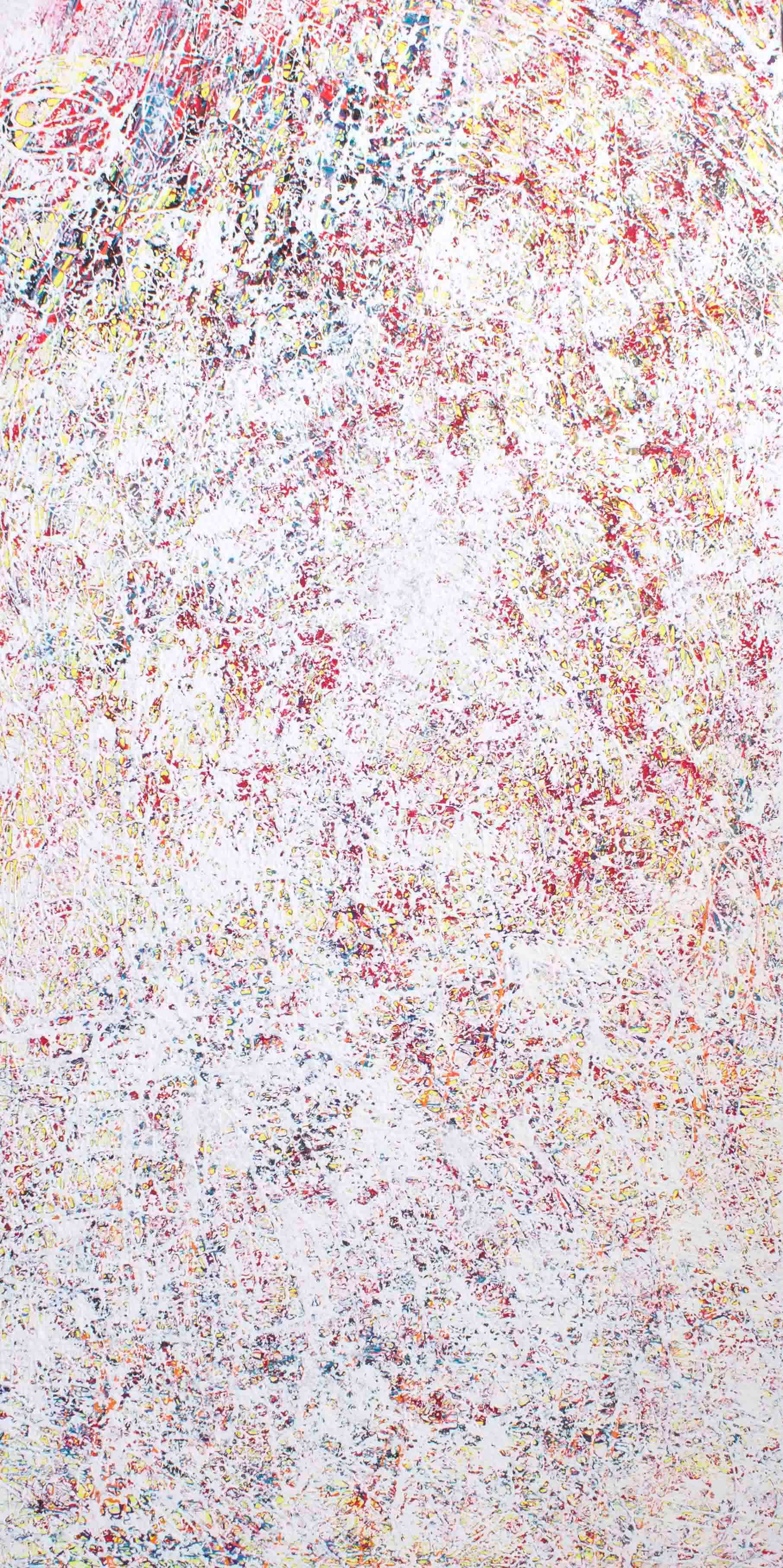 action painting, texturas, amarillo y blanco, formato alargado