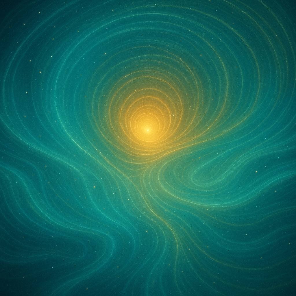 Türkis das innen zu gold und Licht wird.