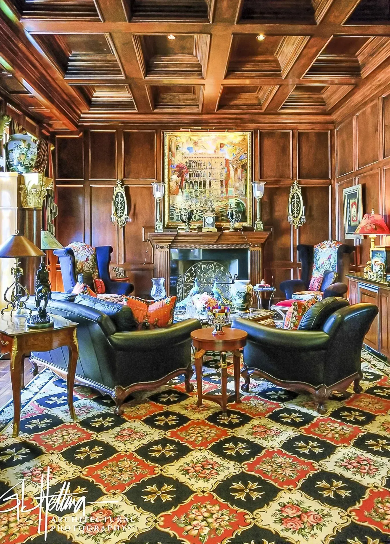 Private study interior with traditional workspace setup in Naples, FL