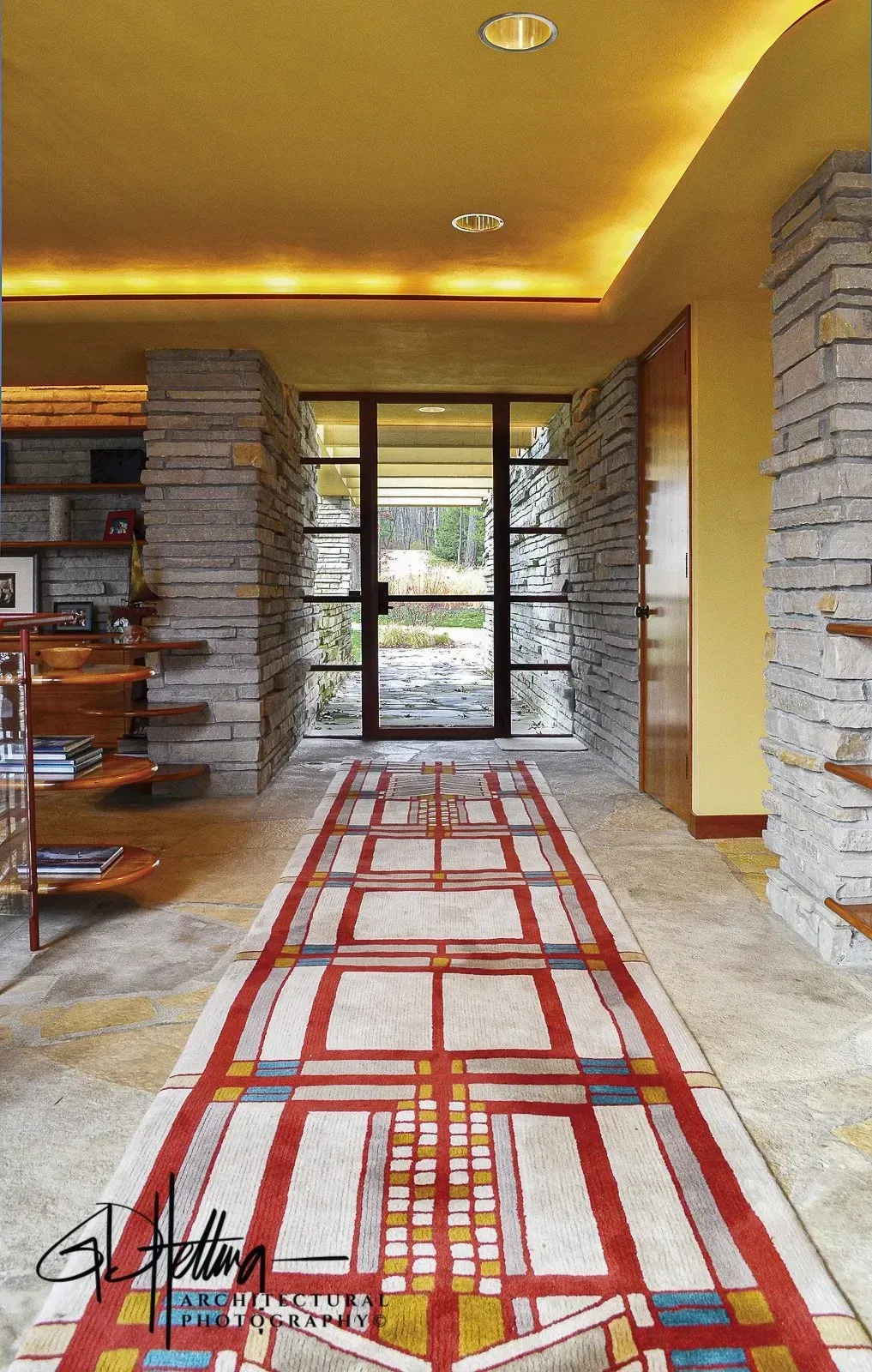 See-through foyer interior design with open architectural layout in Williams Bay, WI