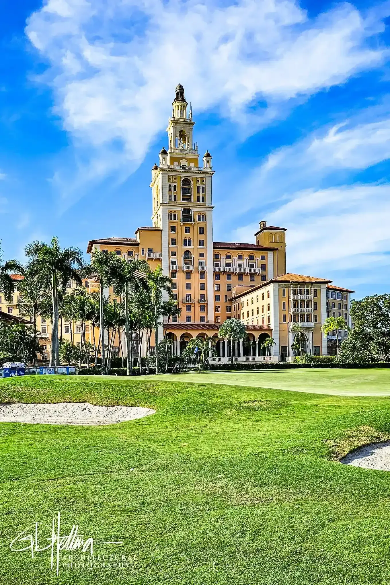 Biltmore Hotel and golf course, expansive grounds with greenery and classic architecture.