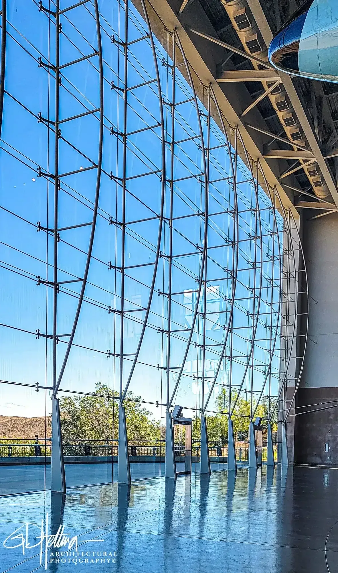 Ronald Reagan Library structural interior glass wall architectural construction Simi Valley CA