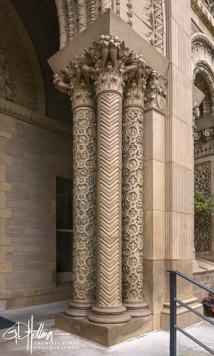 Observatory column view featuring historic detailing and structural elegance at Williams Bay, Wisconsin WI