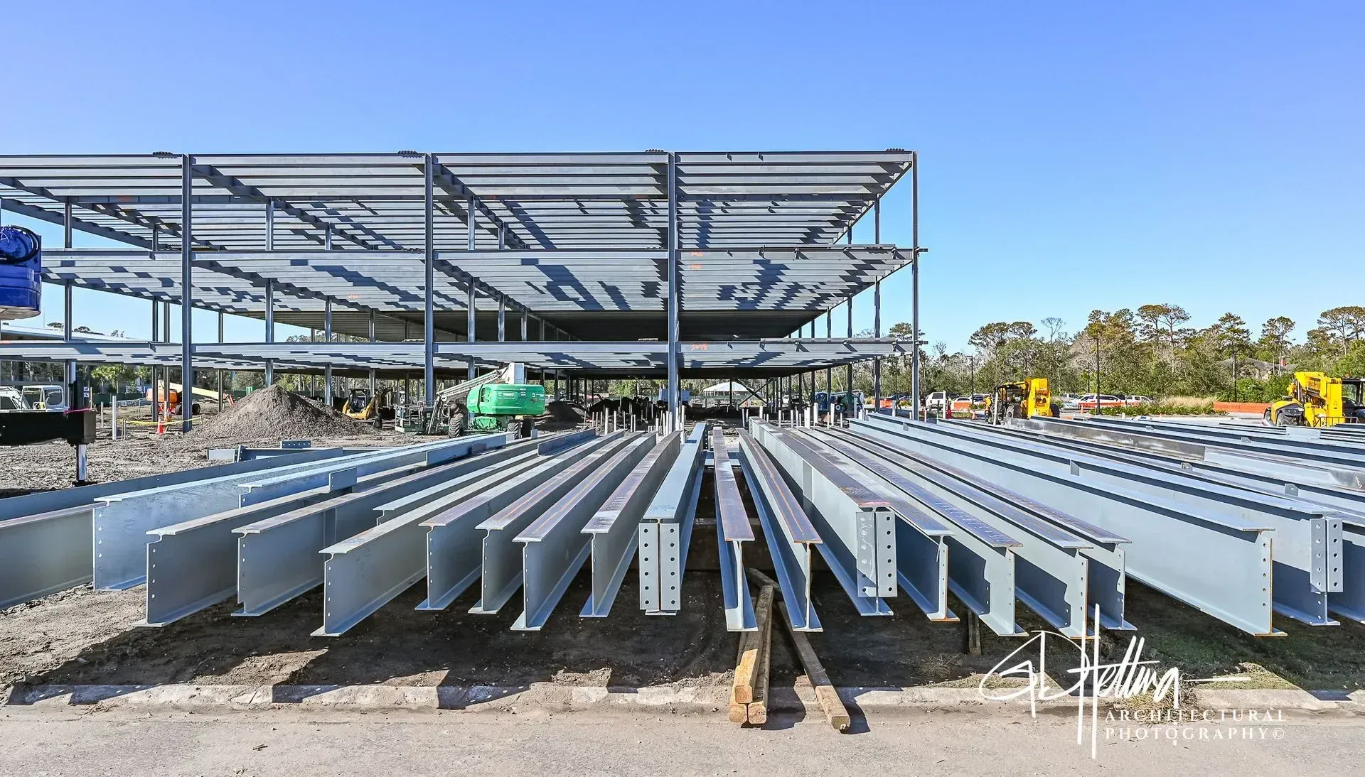 PGA Tour Studios construction site progress of modern media facility Ponte Vedra Beach FL