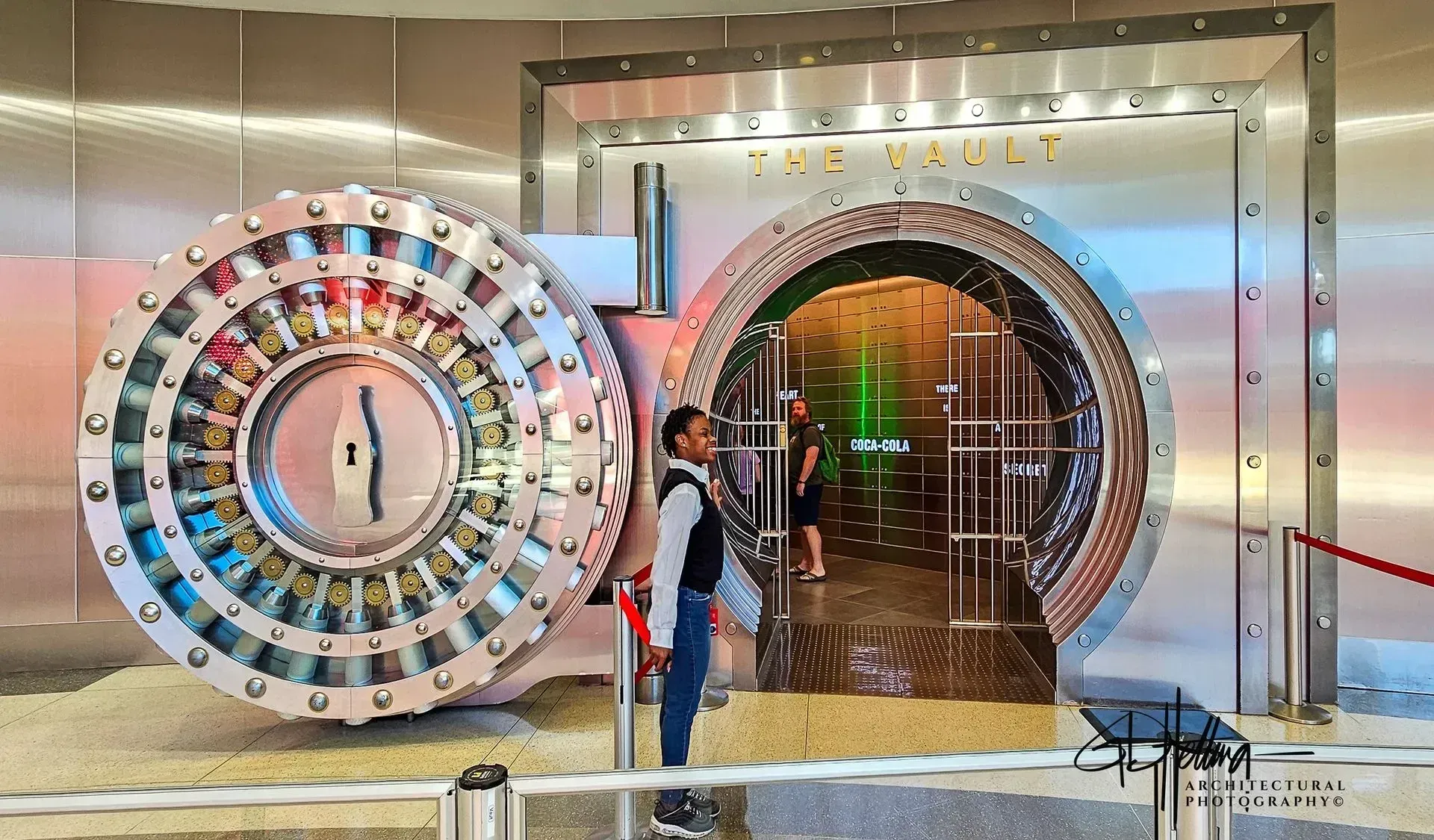 Coca-Cola vault view featuring industrial design and secure architectural structure at Atlanta, Georgia