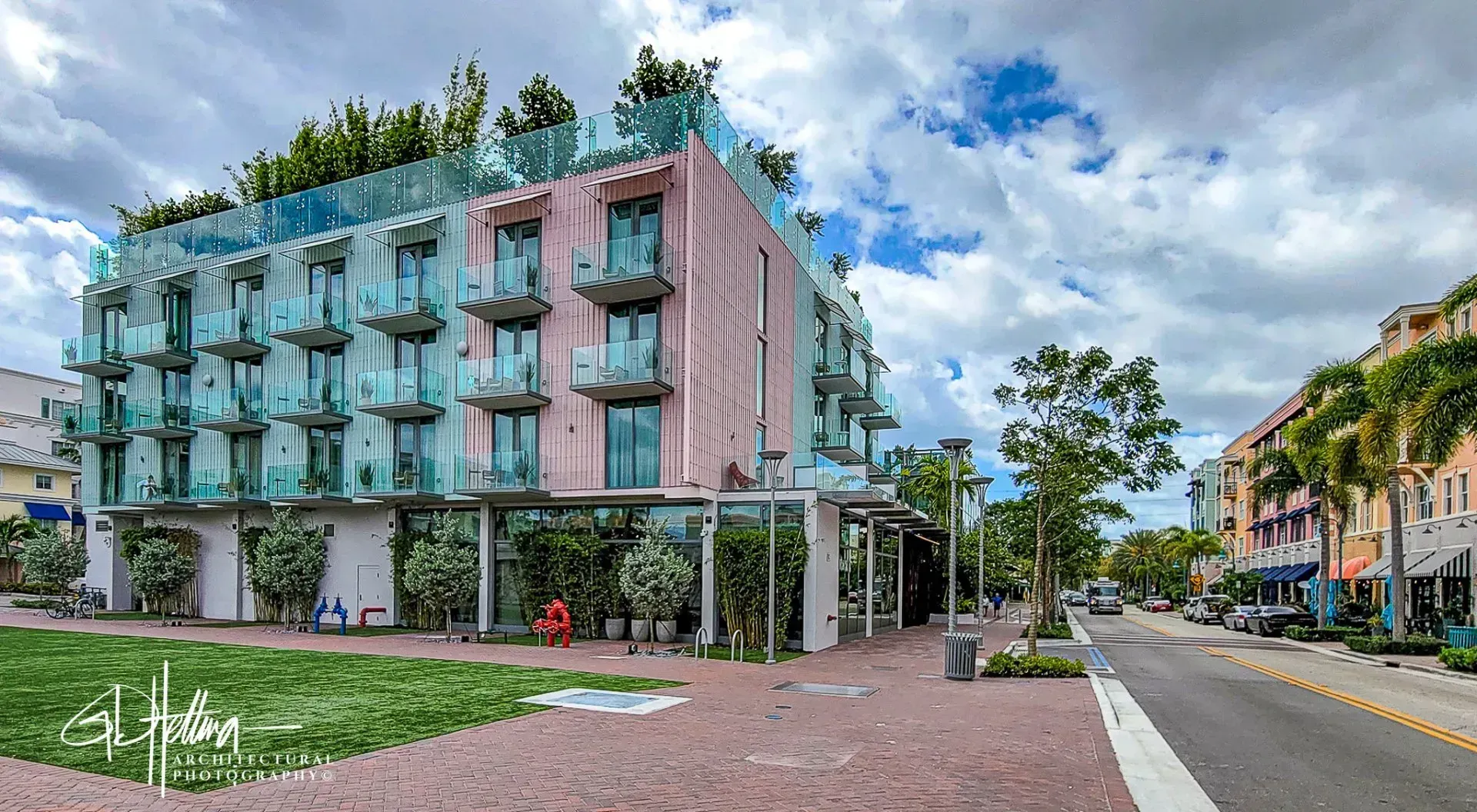The Ray Hotel in Delray Beach, Florida, modern boutique hotel with clean contemporary design built 2021.