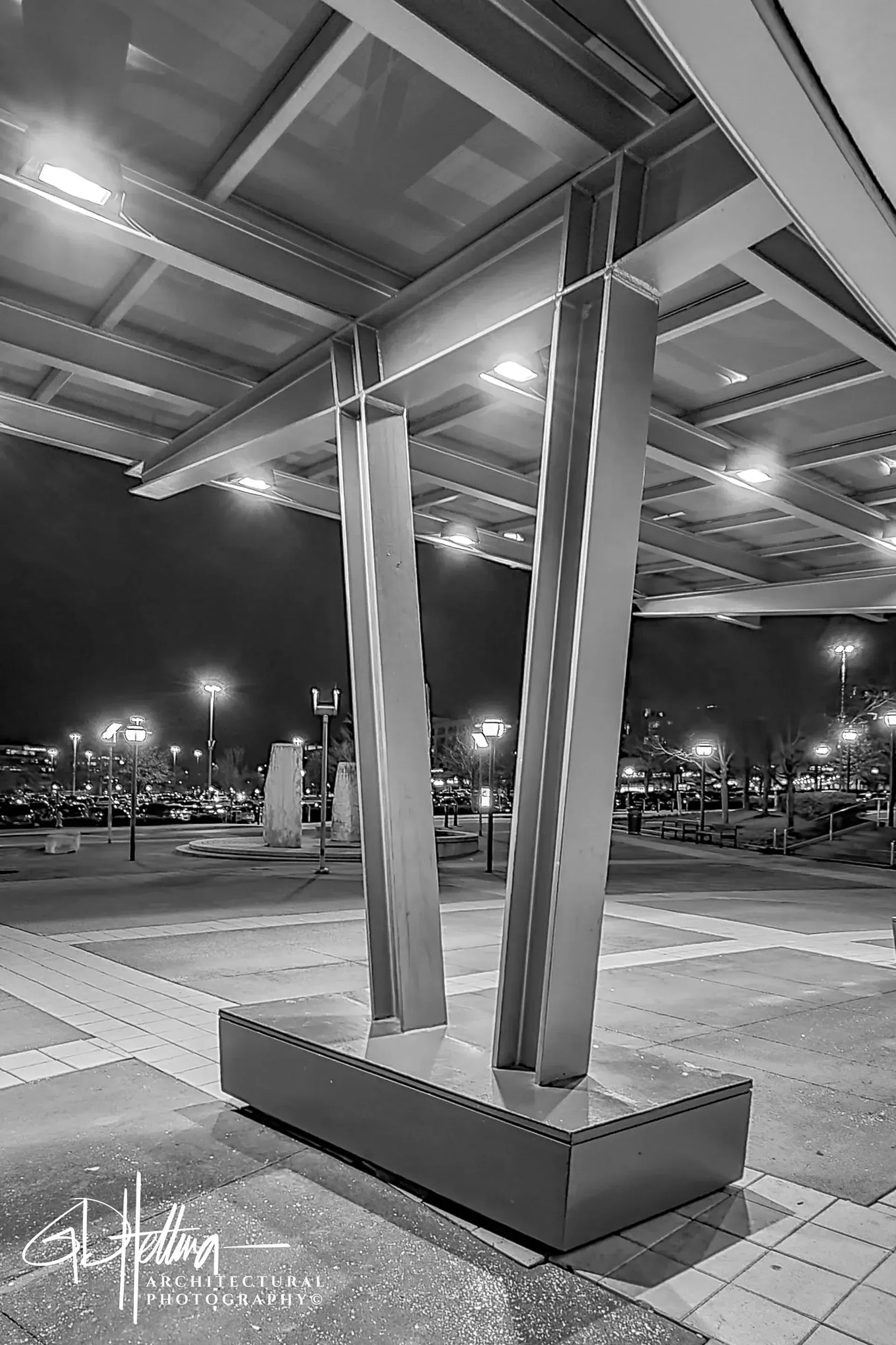 AMC Theatres steel parking roof structure in Columbia MD