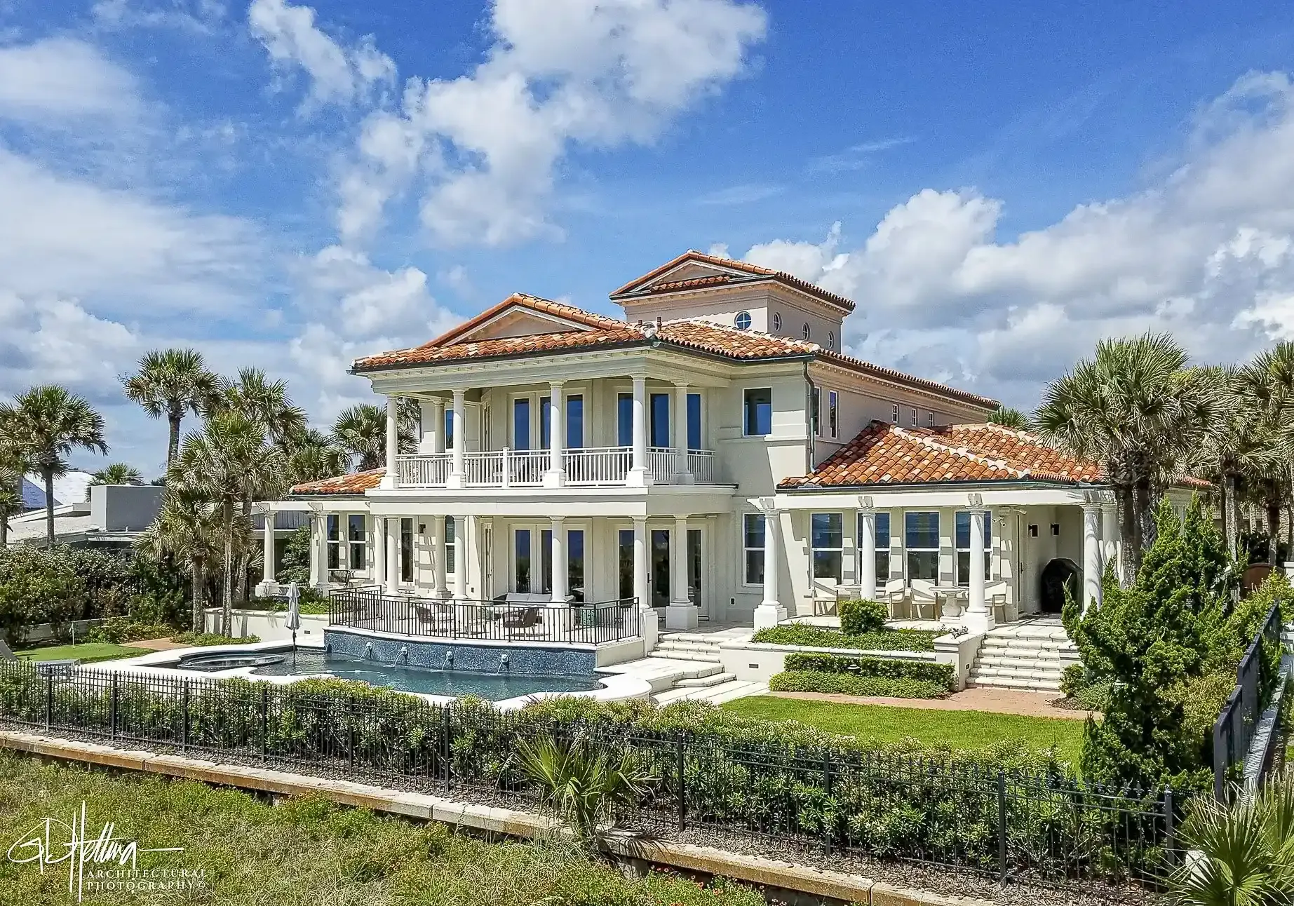 Distinctive Home #4 luxury poolside exterior designed by architect James Dupree featuring refined coastal living – Ponte Vedra Beach, FL