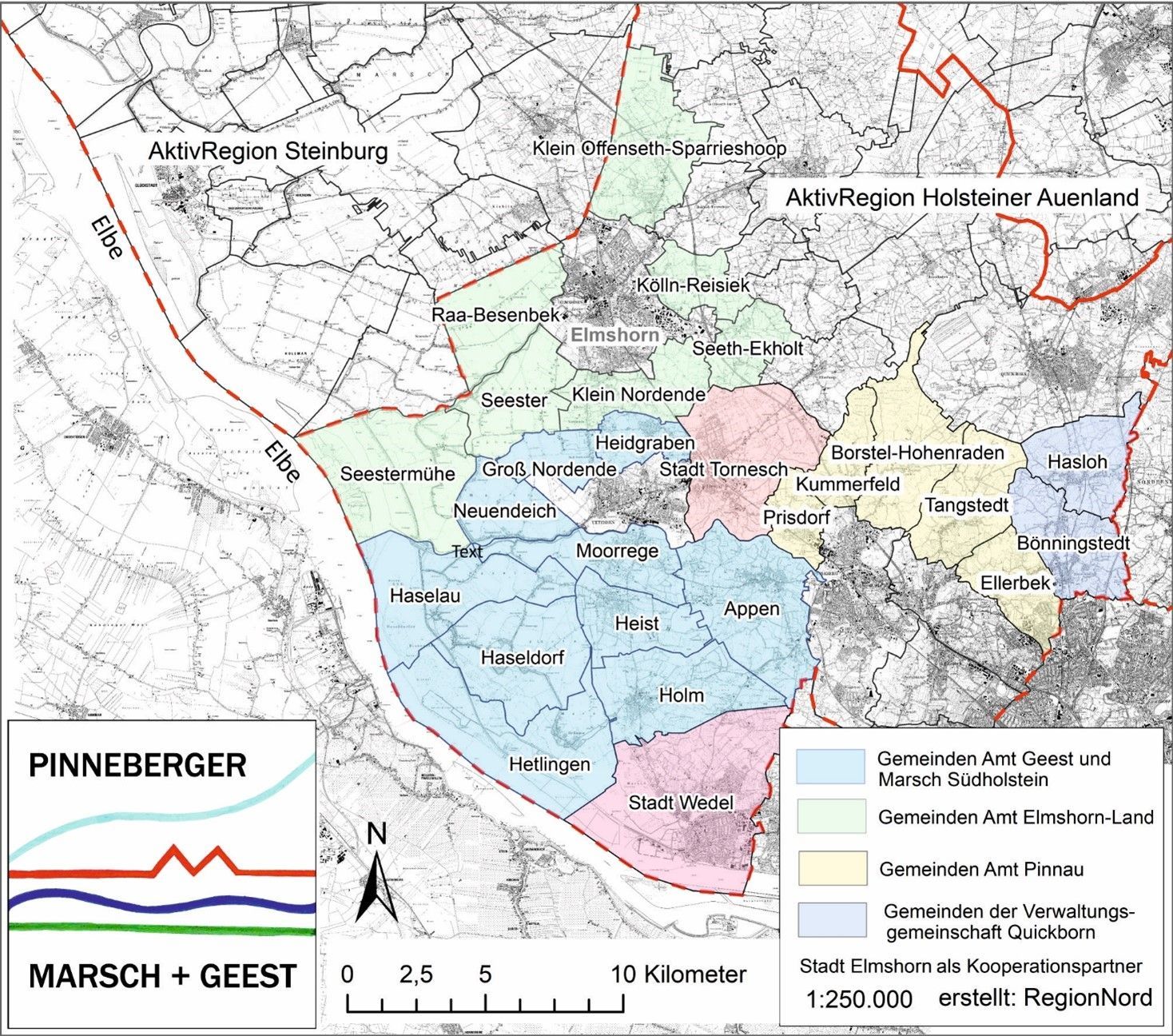 Karte der AktivRegion mit den beteiligten Kommunen Karte der AktivRegion mit den beteiligten Kommunen