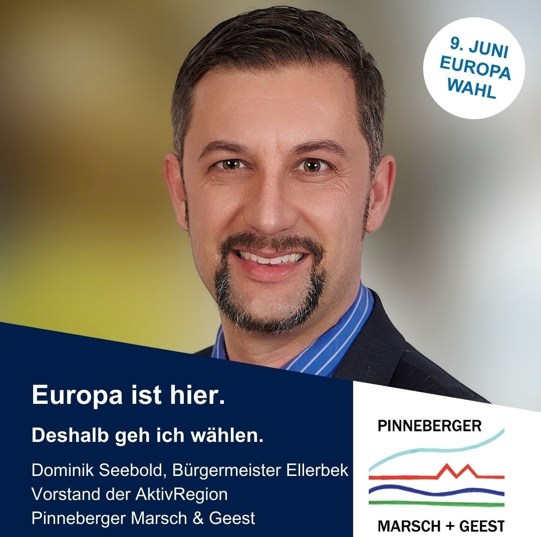 Graphik mit Person zur Aufforderung, bei der Europawahl wählen zu gehen Graphik mit Person zur Aufforderung, bei der Europawahl wählen zu gehen