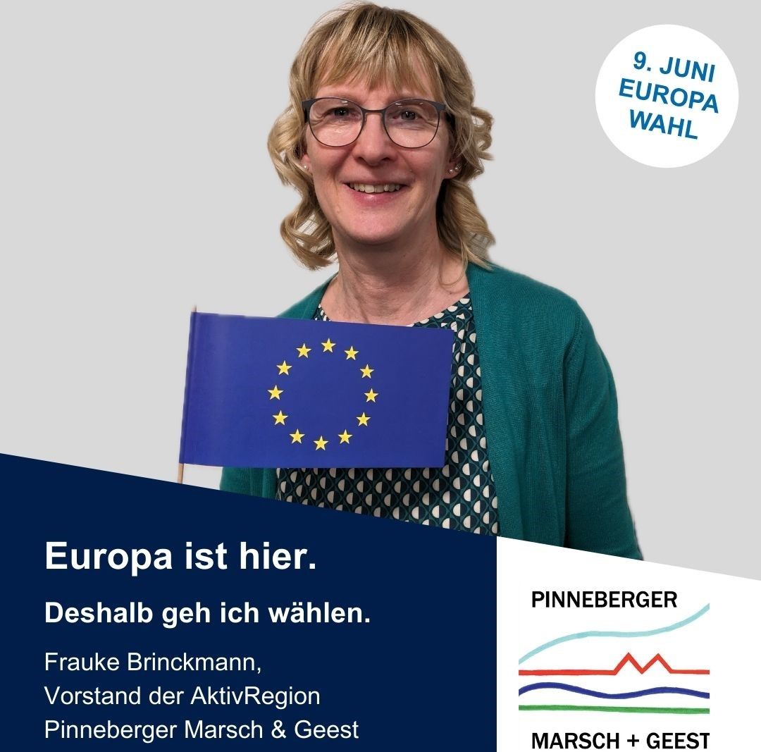 Graphik mit Person zur Aufforderung, bei der Europawahl wählen zu gehen Graphik mit Person zur Aufforderung, bei der Europawahl wählen zu gehen