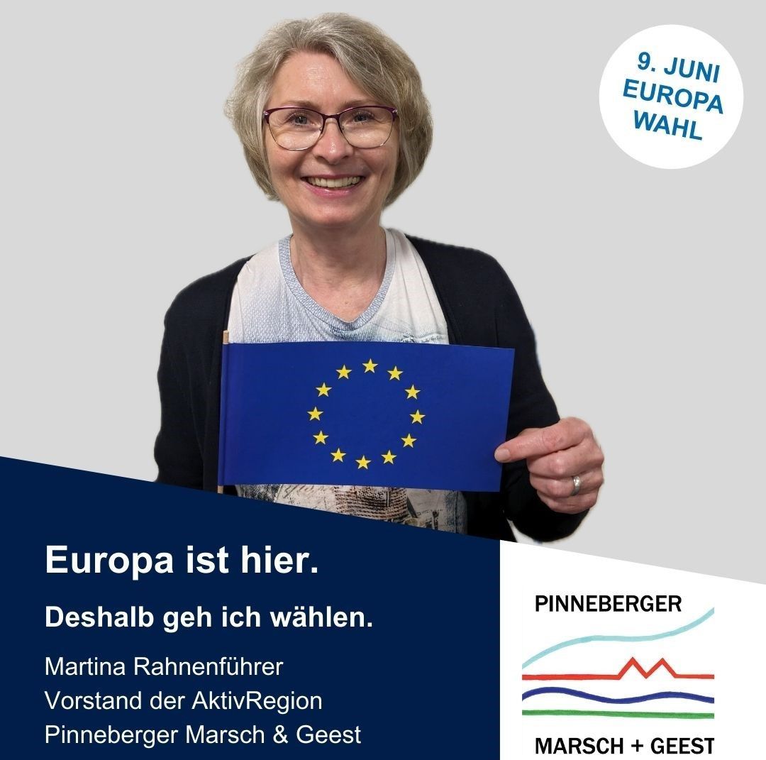 Graphik mit Person zur Aufforderung, bei der Europawahl wählen zu gehen Graphik mit Person zur Aufforderung, bei der Europawahl wählen zu gehen