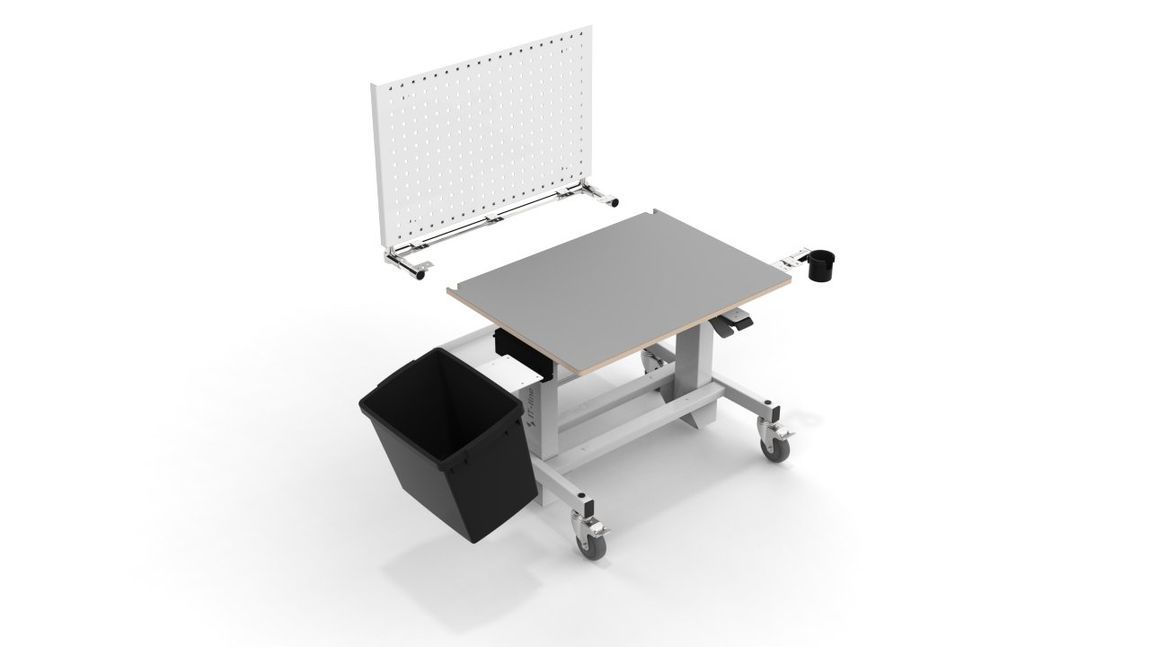 Fahrbarer akkubetriebener Montagetisch mit Höhenverstellung Fahrbarer akkubetriebener Montagetisch mit Höhenverstellung