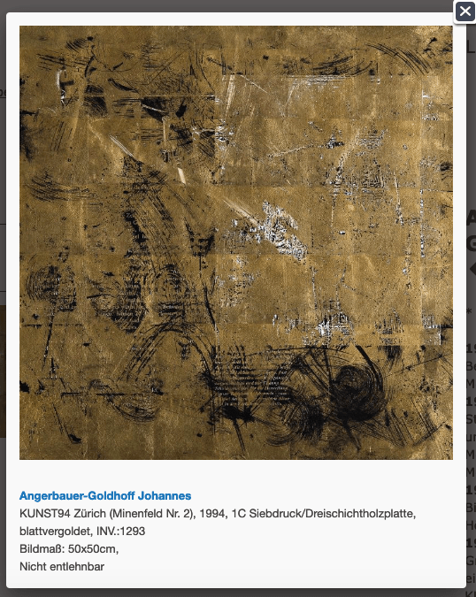 Kunst94 Zürich Bodengold Relikt in der Landesgalerie Kunstsammlung OÖ