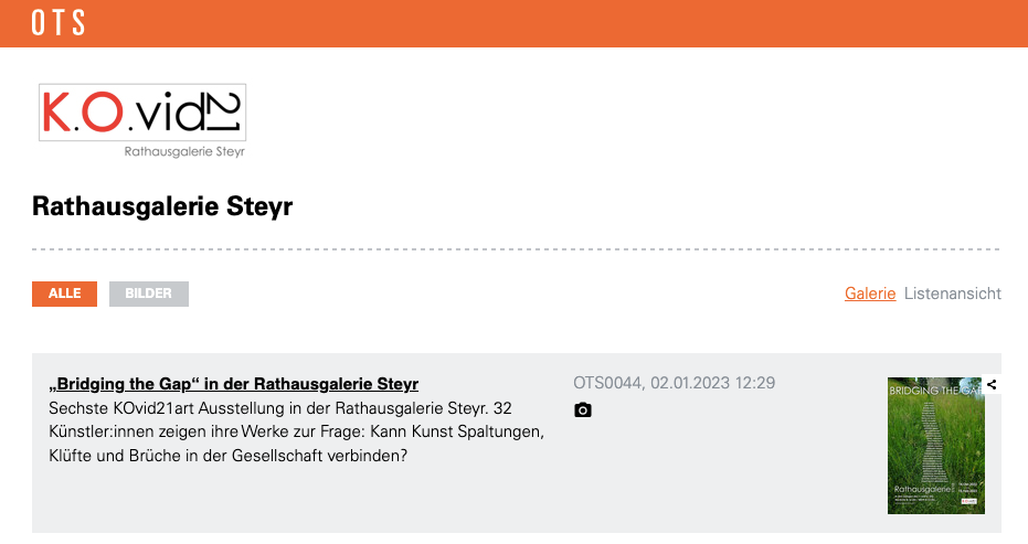 APA Rathausgalerie Steyr APA OTS Rathausgalerie Steyr Pressemappe