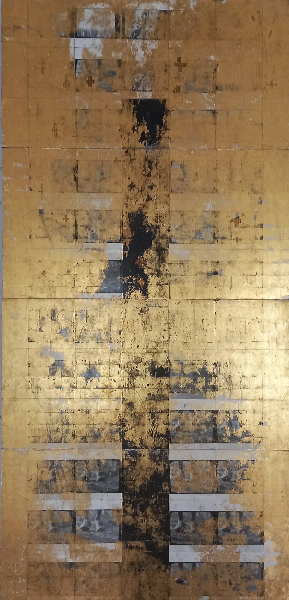 400x187cm Bodengold Relikt 1993 - Künstlerhaus Wien Erstes Bodengold Relikt aus Künstlerhaus Wien Rauminstallation 1993