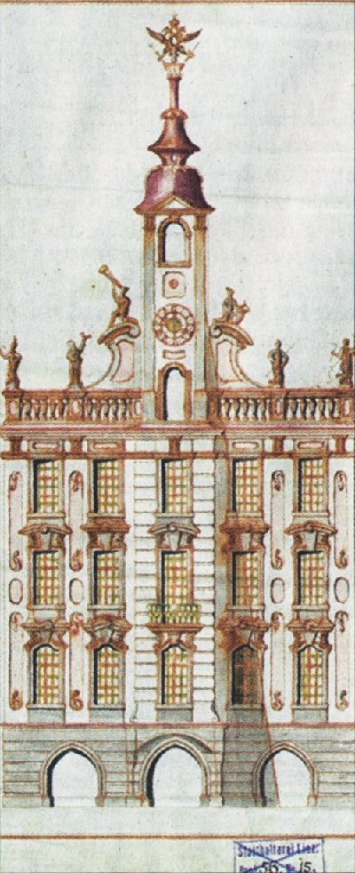 Rathaus Steyr. Entwurf von Gottfried Hayberger 1757 Rathaus Steyr. Entwurf von Gottfried Hayberger 1757 - Rathausgalerie Steyr Motiv