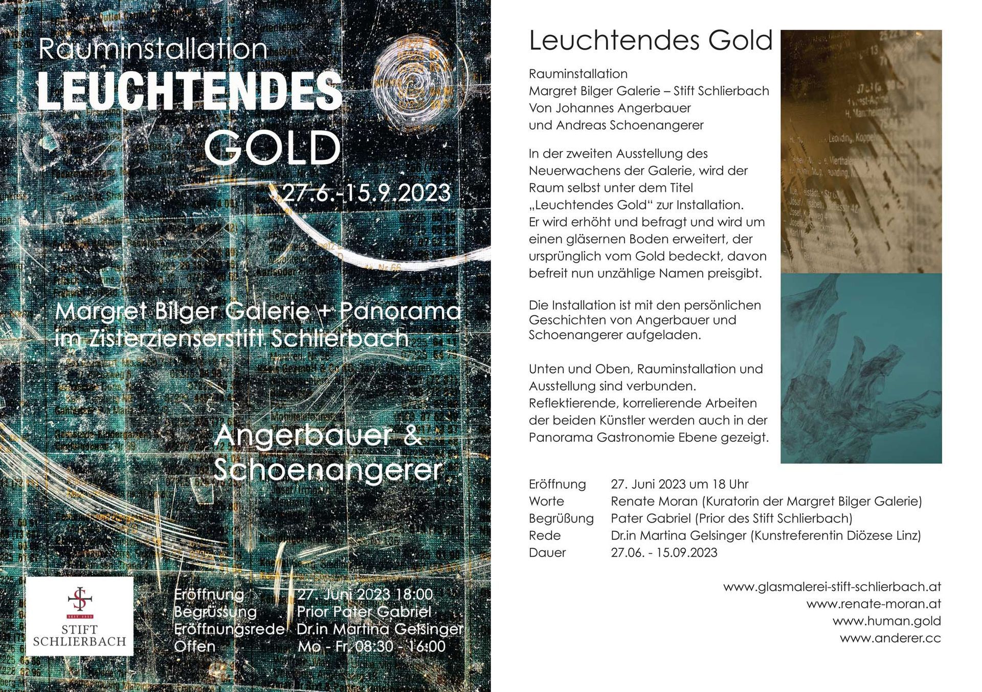 Leuchtendes Gold - Angerbauer Schoenangerer - Flyer Einladung