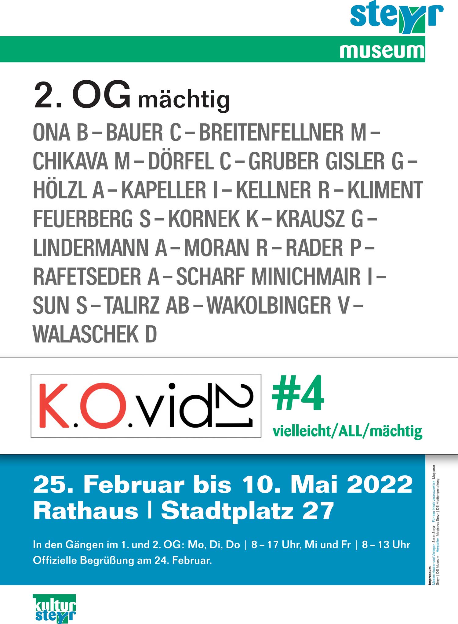 K.O.vid21 - 20 Künstlerinnen im 2.OG des Steyrer Rathauses
