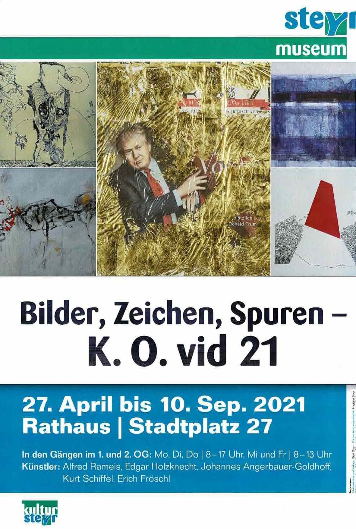 Bilder, Zeichen, Spuren KOvid21 art 2021 Erste KOvid21art Ausstellung - Plakat