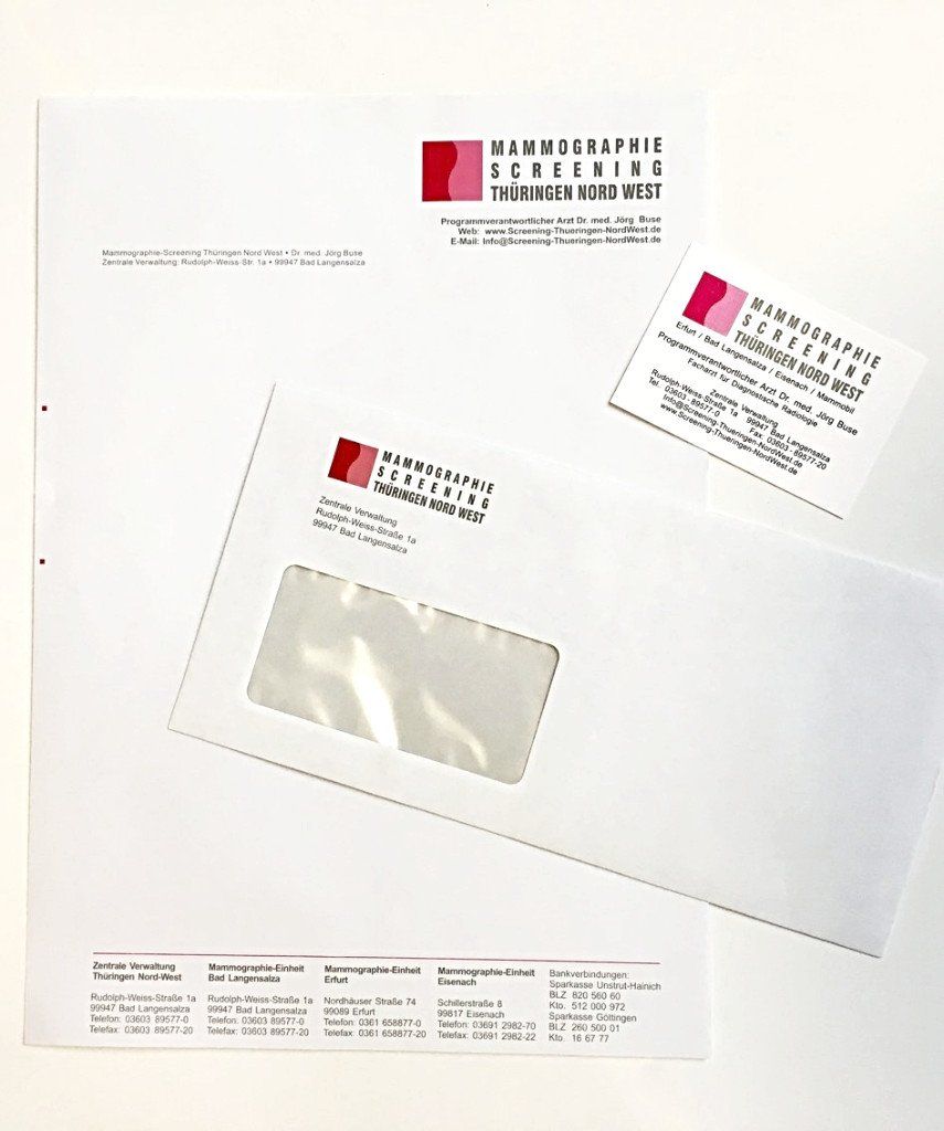 Geschäftspapier der Mammographie Thüringen by Komplett Werbung
