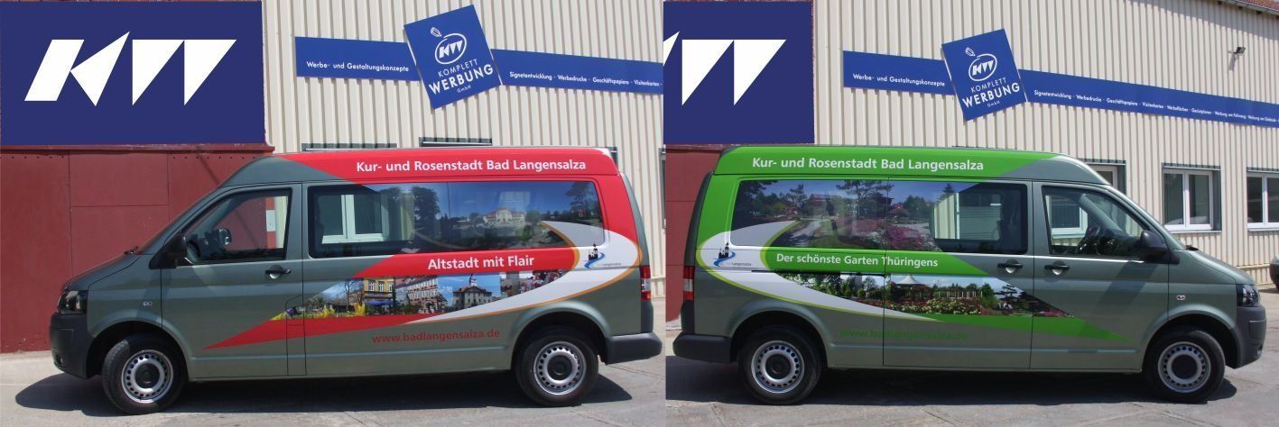 Kleinbus für die Stadt Bad Langensalza. Gestaltung und relaisierung by Komplett-Werbung