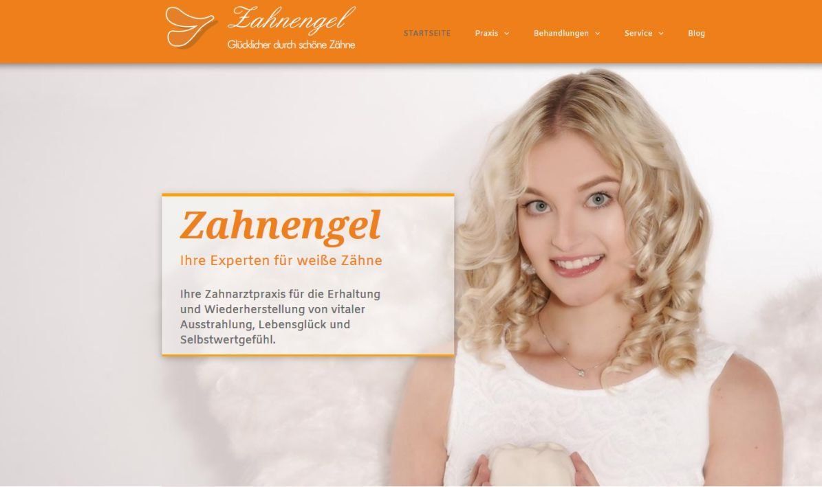 Website der Zahnengel - Praxis Dr. med. dent. Wolfram Olschowsky. Realisierung by Komplett-Werbung.