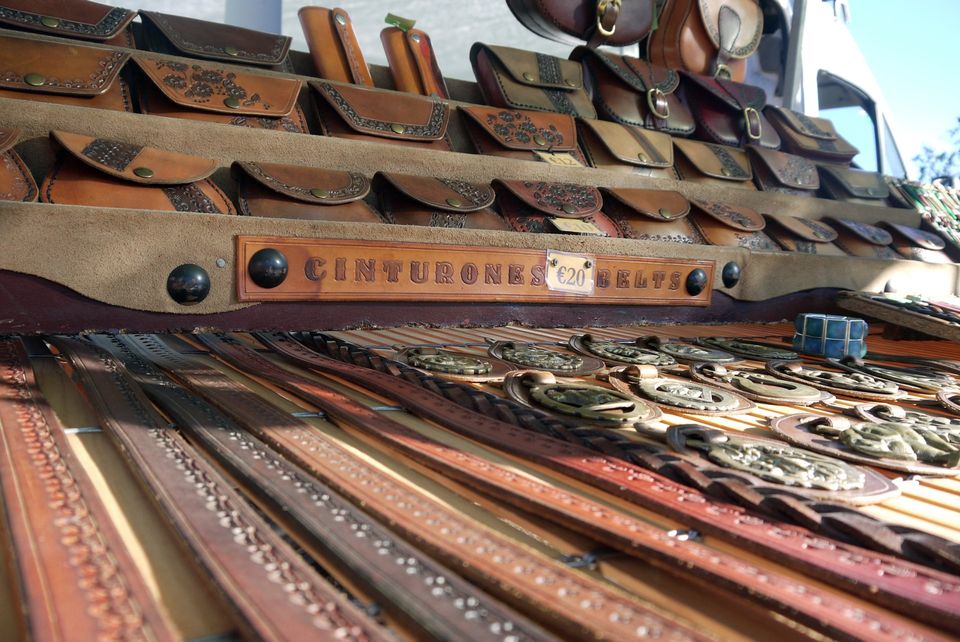 cuero, cinturones, rastro, artesania, western