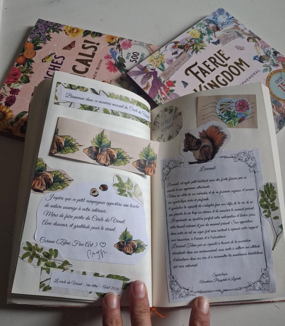 Lettre poétique du Cercle du Vivant accompagnée d'une illustration animalière et d'une carte oracle