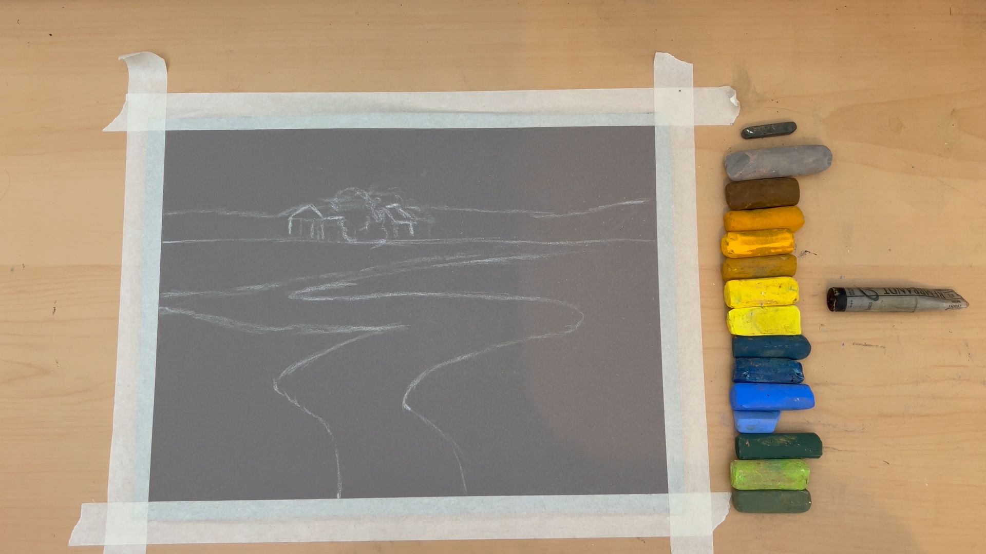 Réaliser un paysage au pastel sec Réaliser un paysage au pastel sec