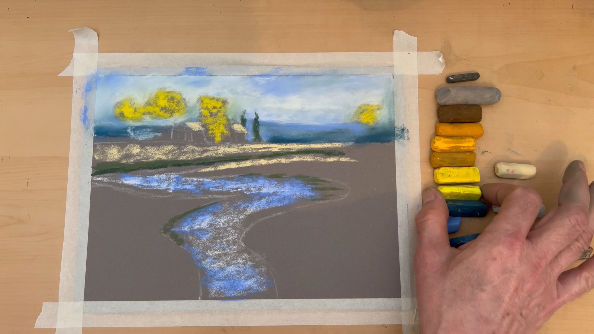 Réaliser un paysage au pastel sec Réaliser un paysage au pastel sec