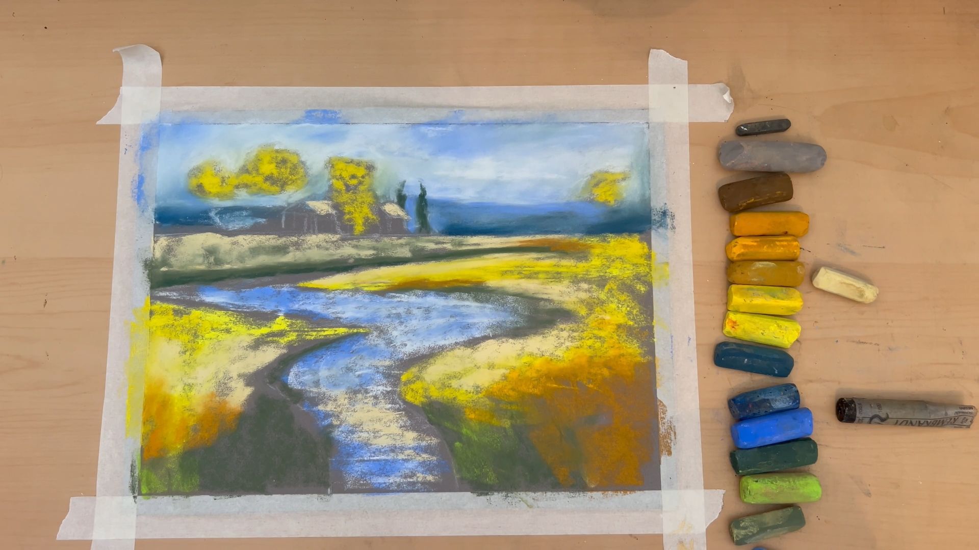 Réaliser un paysage au pastel sec Réaliser un paysage au pastel sec