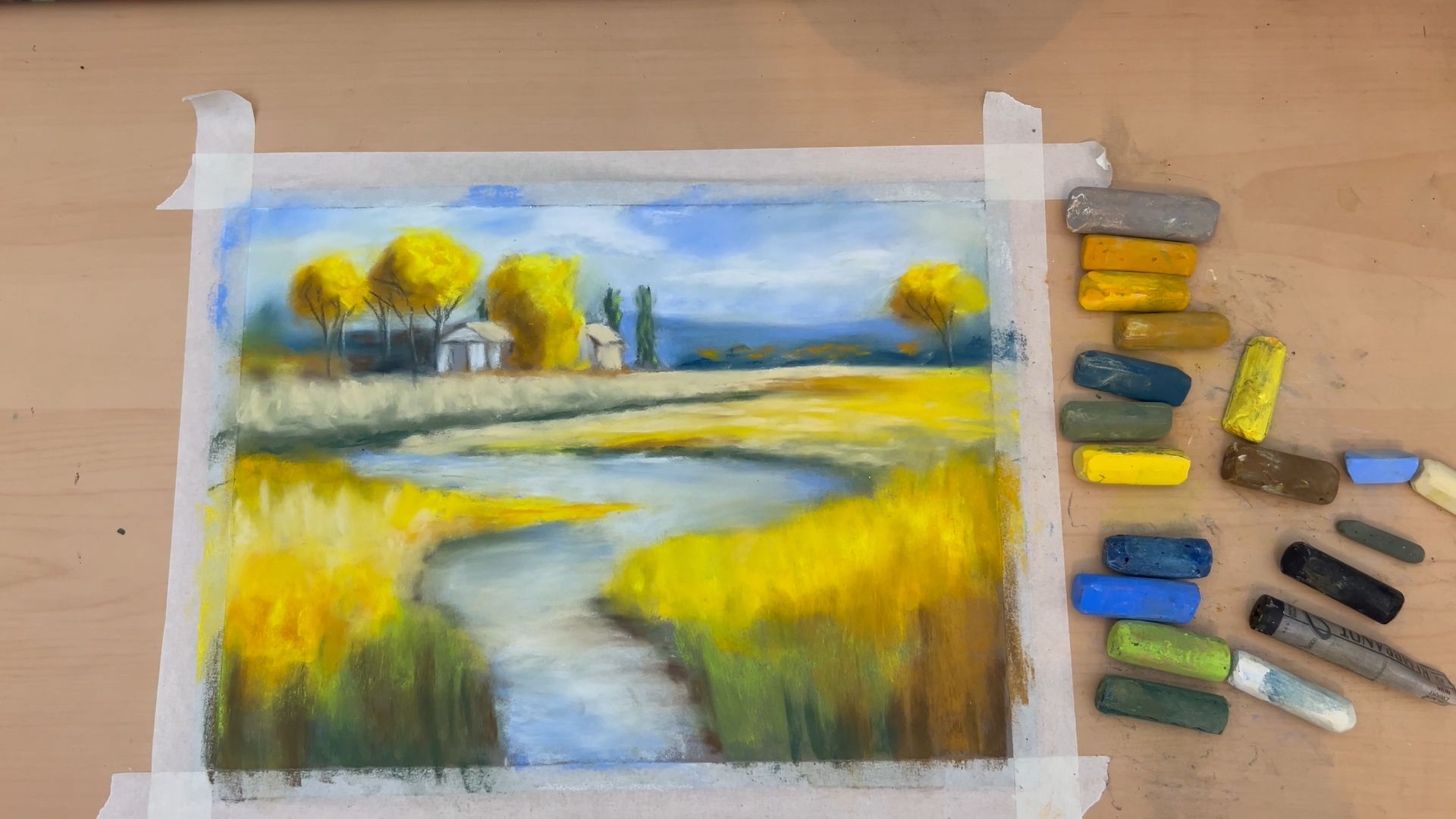 Réaliser un paysage au pastel sec Réaliser un paysage au pastel sec
