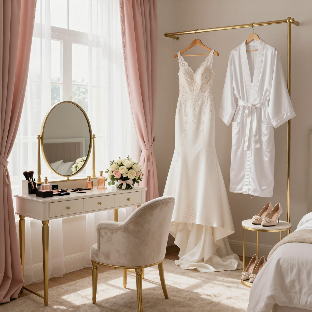 Wedding Morning Decor and Getting Ready Styling in Derbyshire
