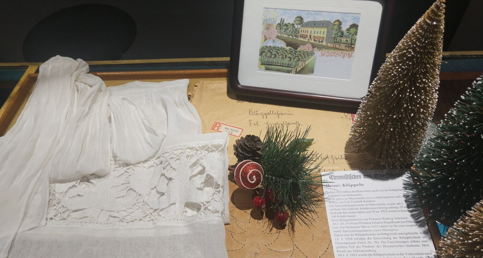 Klöppeln, Oberscheibe, mailänder Messe, Johanne Engelhardt, Mini-Ausstellung