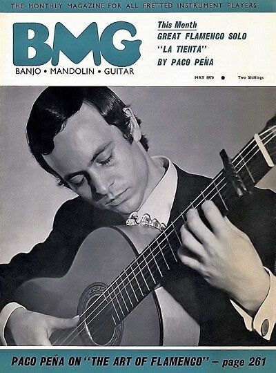 Flamenco Guitarist Paco Peña on cover of BMG Magazine