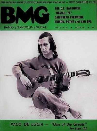 Flamenco Guitarist Paco de Lucia on cover of BMG Magazine