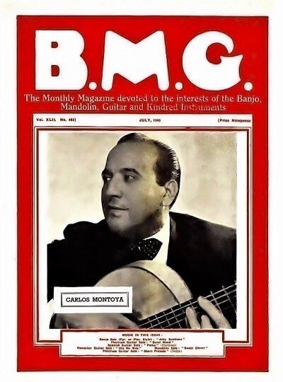 Flamenco Guitarist Carlos Montoya on cover of BMG Magazine