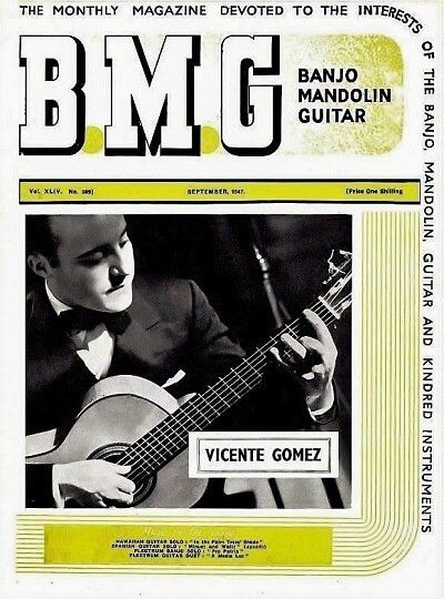Flamenco Guitarist Vicente Gomez on cover of BMG Magazine