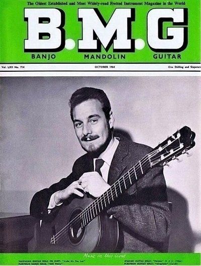 George Clinton, founder and editor of Guitar (later Guitar International) magazine, on the cover of BMG Magazine from October 1964