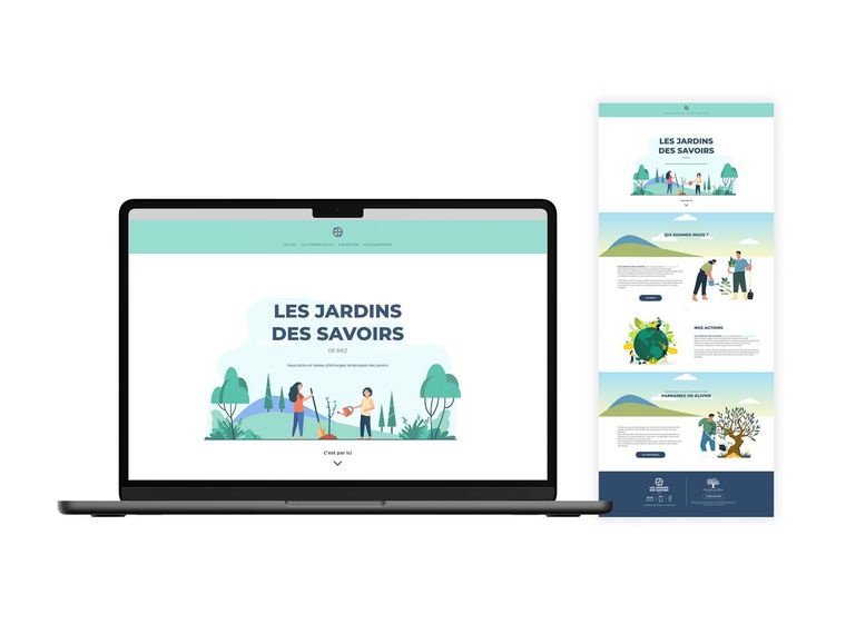 Landing page Les jardins du savoir de RIEZ